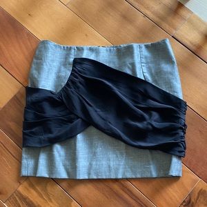 Bebe Lined gray miniskirt with black ribbon size 4